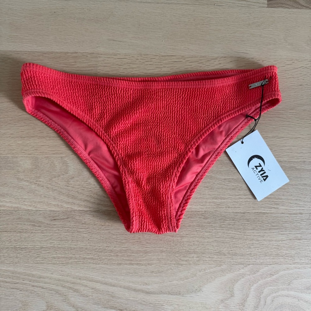 ZYIA muted peach ribbed bikini bottom Women’s XL NEW